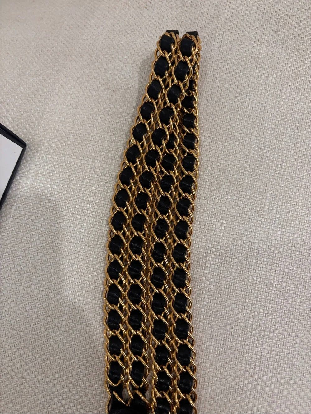 Authentic CHANEL chain link leather 75cm buckle belt  display picture 3